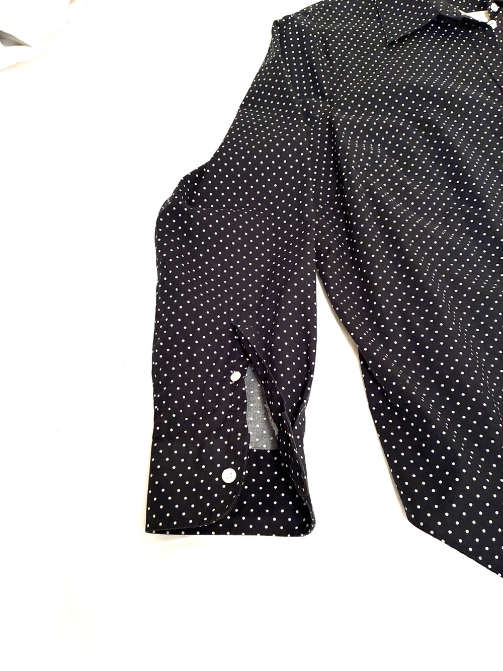 Lauren Ralph Lauren Black & White Polka Dot No Iron Buttondown Shirt Womens 1X - Picture 2 of 4